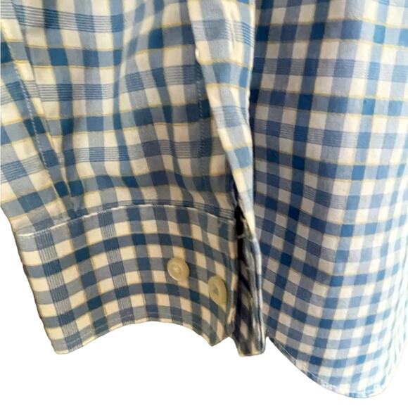 Banana Republic grant fit non iron cotton stretch plaid button down size m tall - Picture 4 of 12